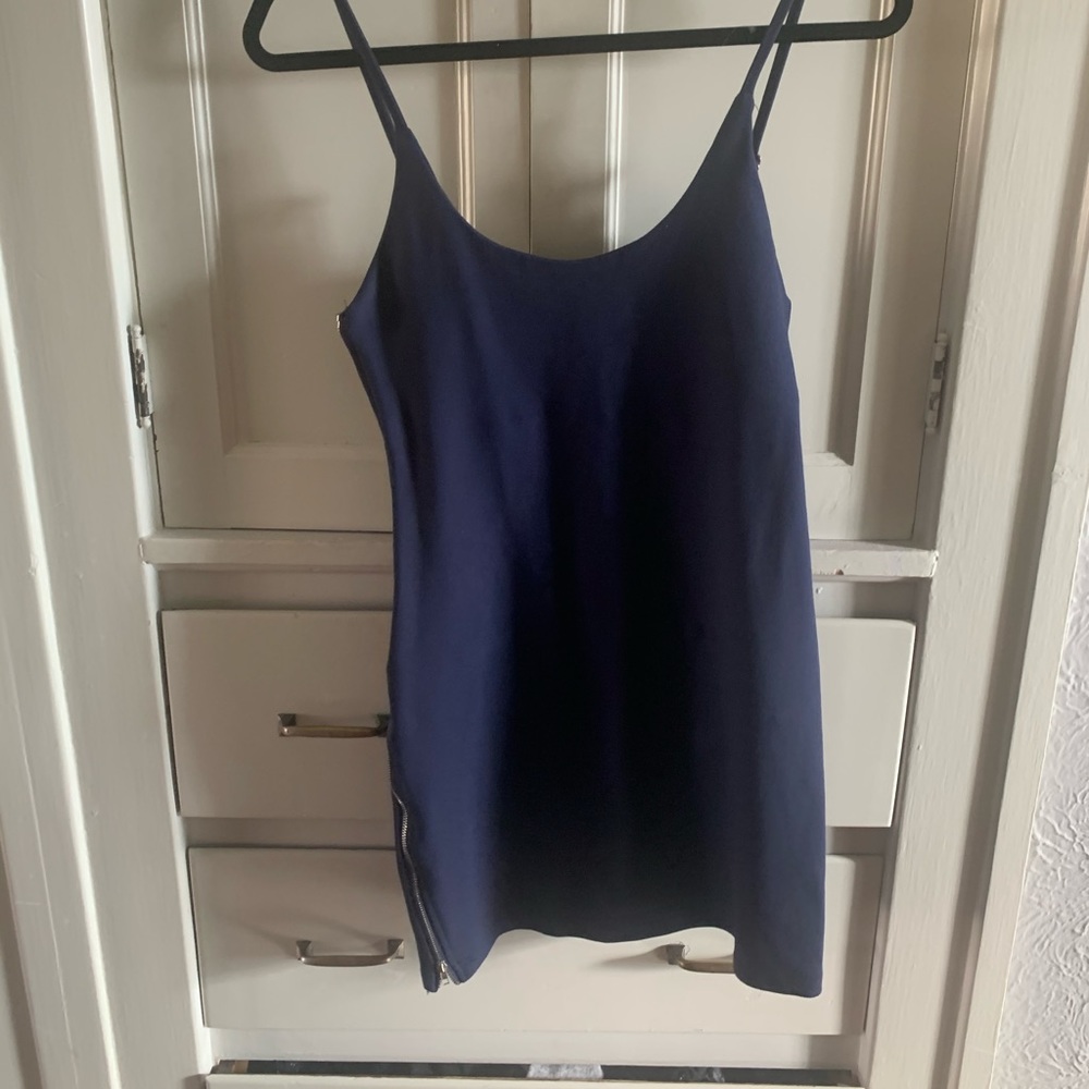 By the way- Blue dress with zipper on the side